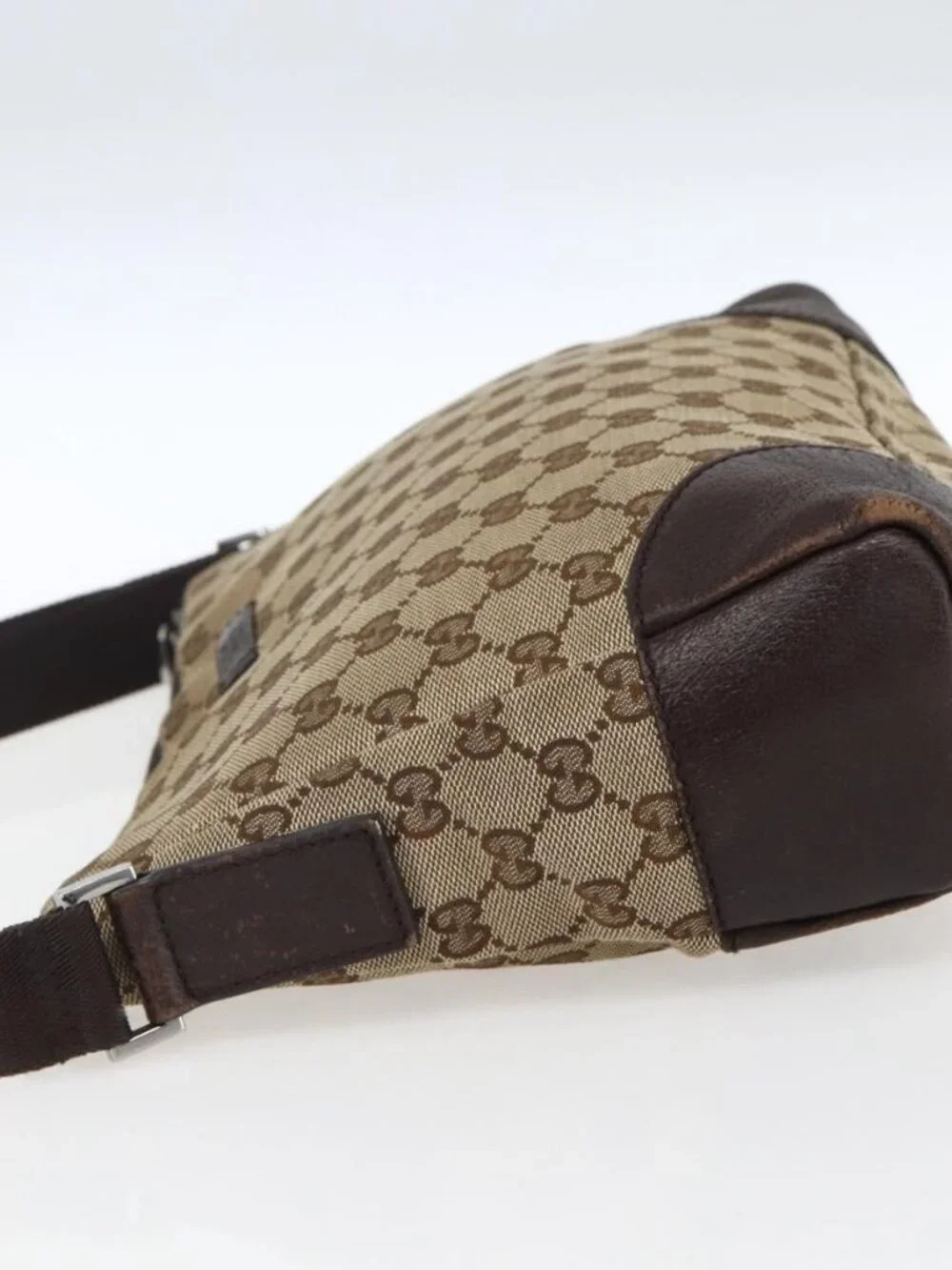 GUCCI GG Canvas Shoulder Bag Beige Silver 114273 Auth fm5091 - Picture 9 of 12